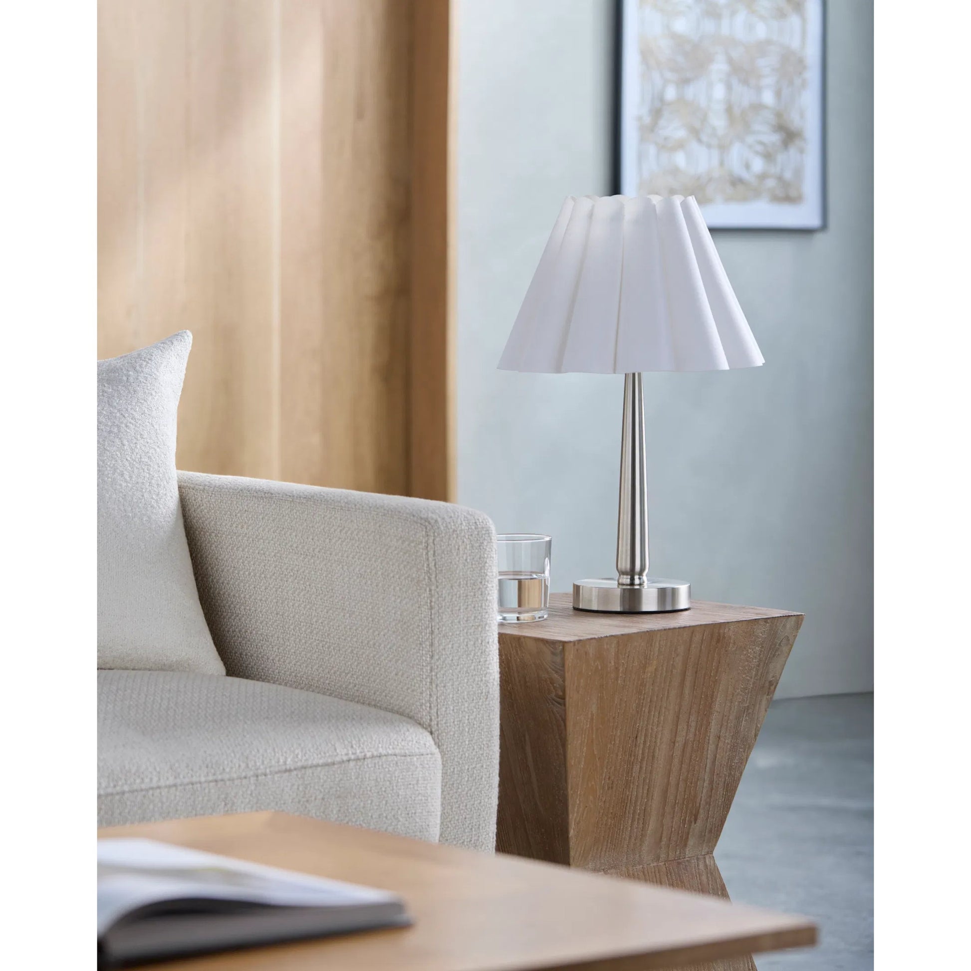 Leynar Accent Table Lamp by Livabliss. Made from iron, linen, polystyrene in a modern style.