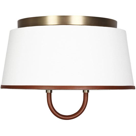Katie Medium Flush Mount by Visual Comfort & Co. in time worn brass. Made from steel in a unique style.