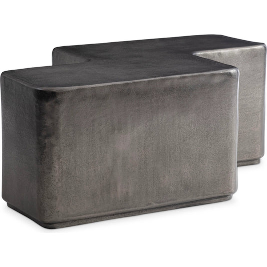 Juri Cocktail Table by Bernhardt in graphite. Made from metal in a modern style.