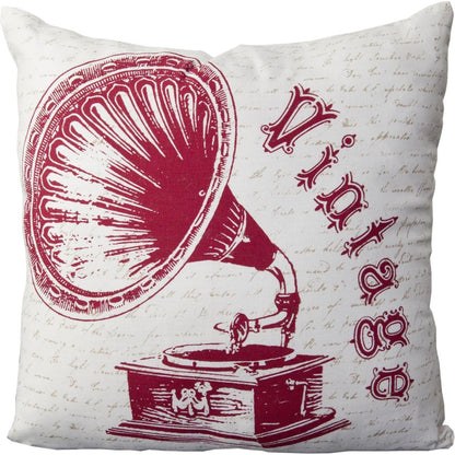 Vintage Pillow - 13500 by Surya in cherry, ivory, dark gray. Made from 100% cotton in a modern style.