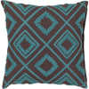 Taupe, Aqua, Beige, Gray, Olive / Down Feather / 18" x 18"