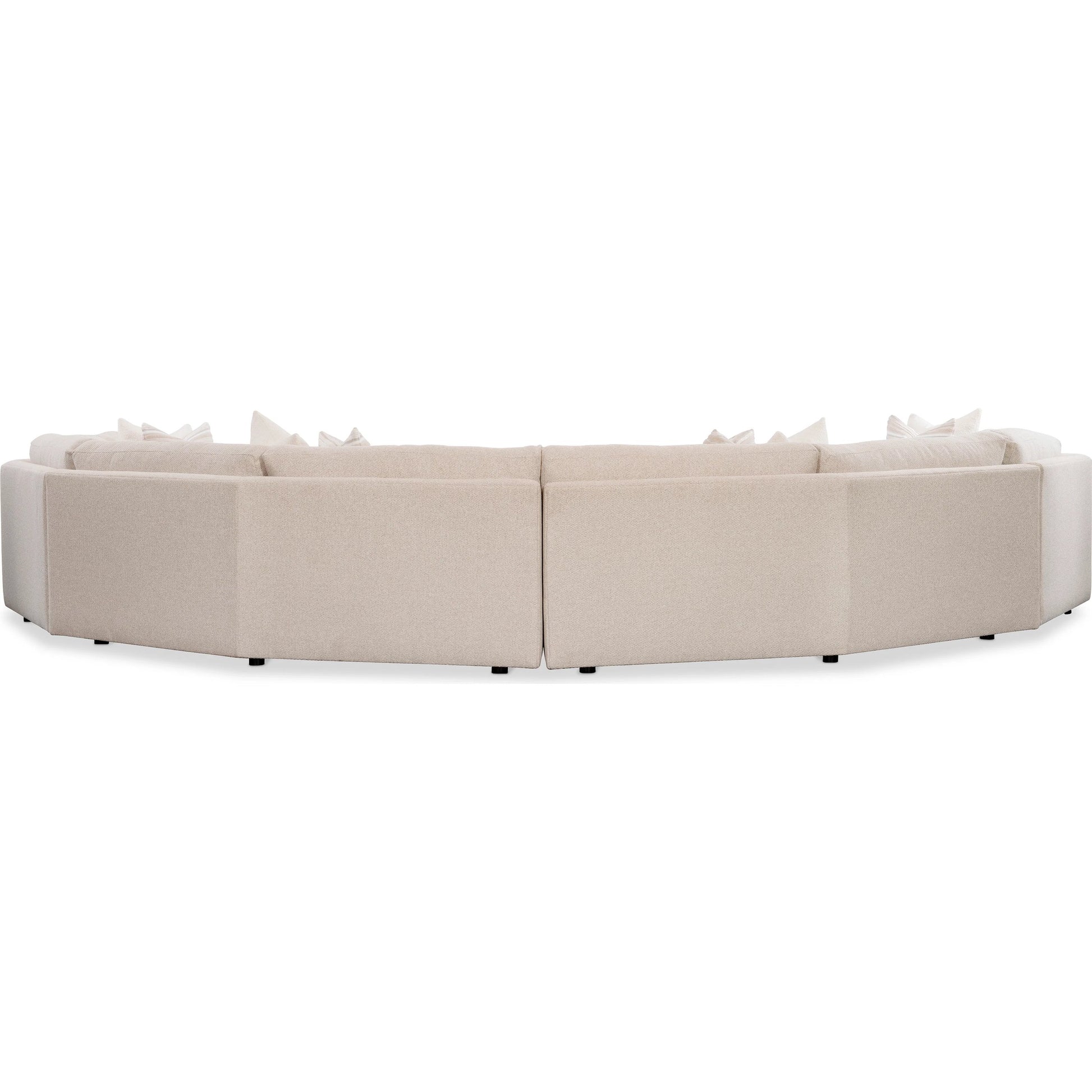 Soleil Fabric Sectional by Bernhardt in beige. Made from fabric, polyfoam core, virgin polyester fibers, waterfowl feathers, waterfowl down in a transitional style.