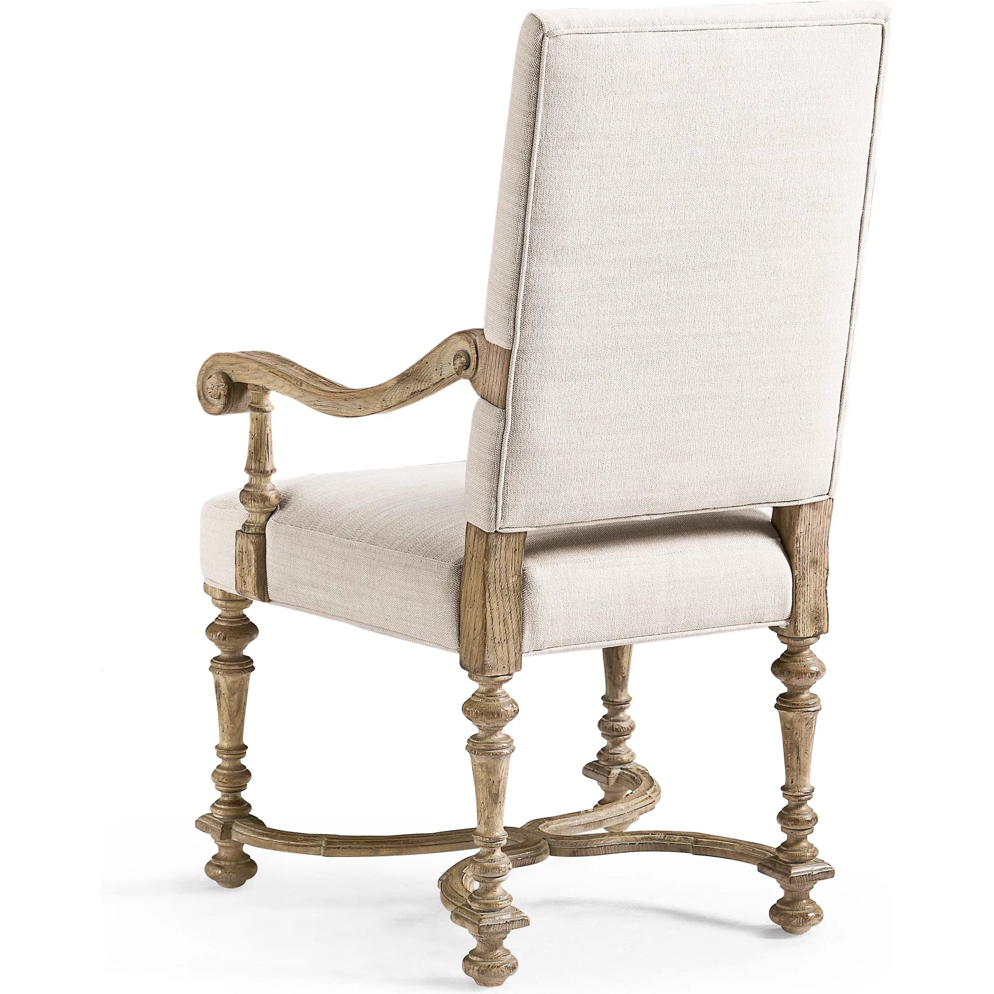 Sagehill Upholstered Arm Chair (Set of 2) by Jonathan Charles in timberon grey oak. Made from oak in a traditional style.