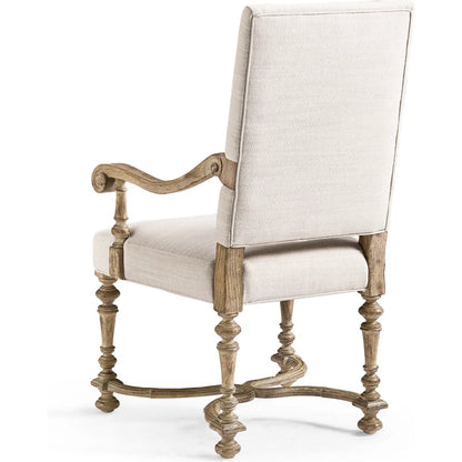 Sagehill Upholstered Arm Chair (Set of 2) by Jonathan Charles in timberon grey oak. Made from oak in a traditional style.