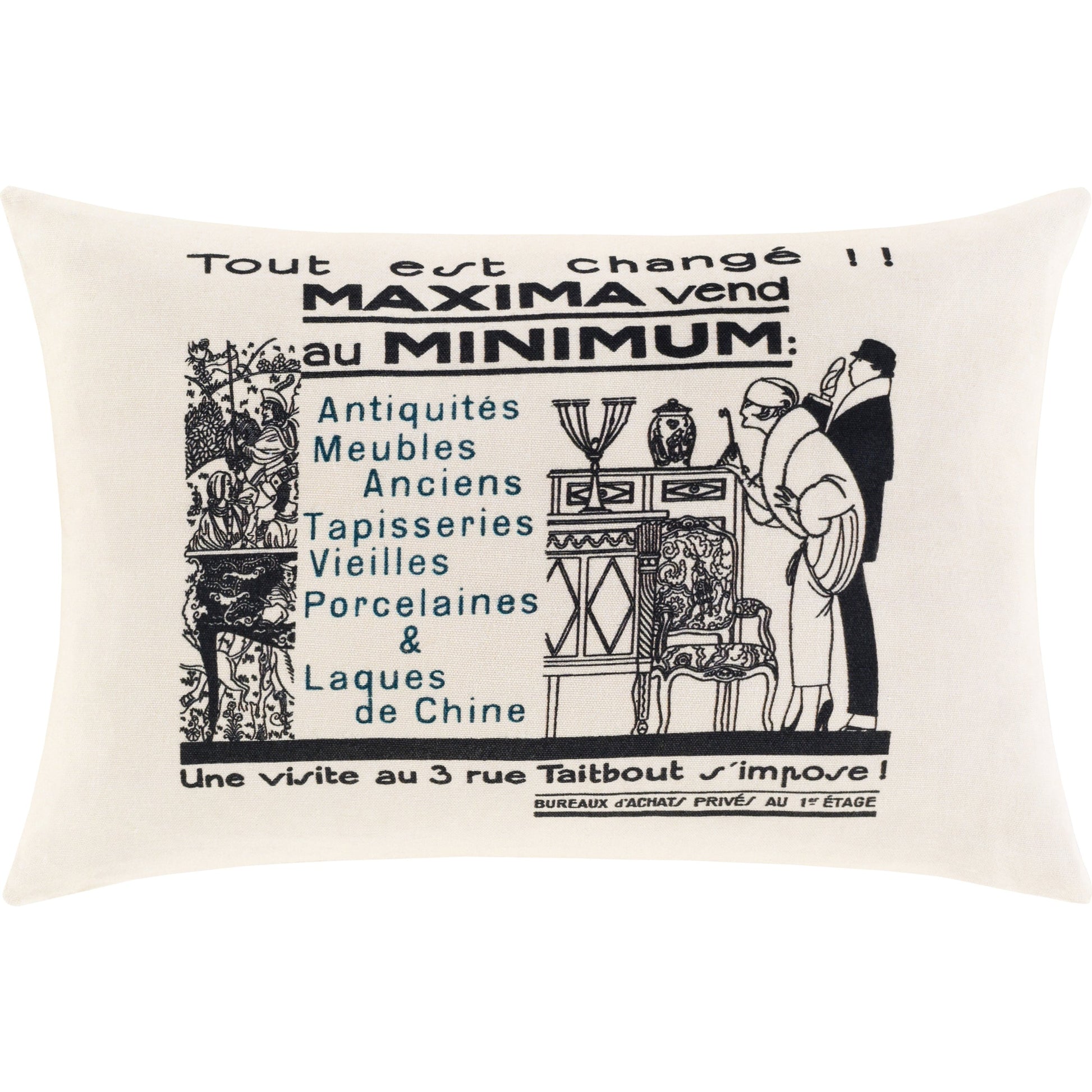 La Guirlande Pillow - 33876 by Surya in black, deep teal, ivory. Made from 100% cotton in a cottage & farmhouse style.