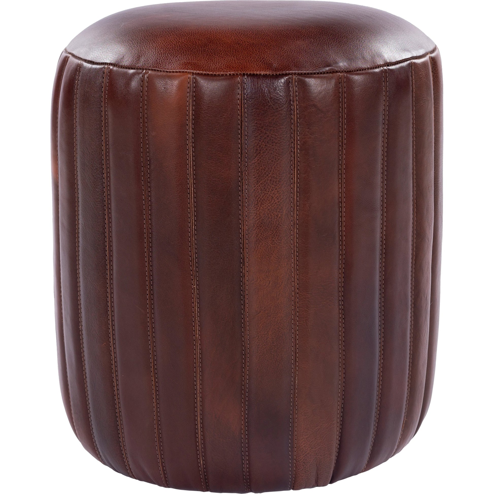 Langdon Ottoman by Surya in brown. Made from 100% leather, wood, 100% felt in a traditional style.