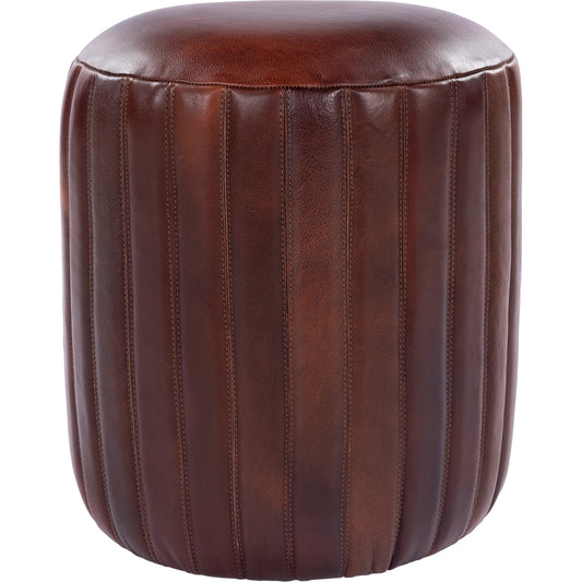 Langdon Ottoman by Surya in brown. Made from 100% leather, wood, 100% felt in a traditional style.