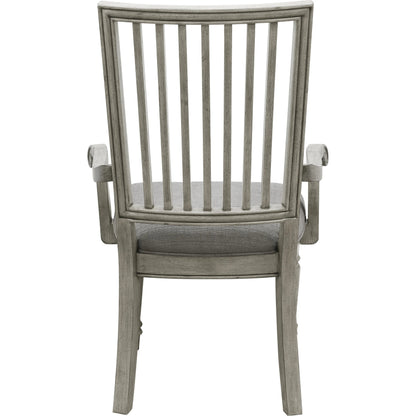 Madison Ridge Arm Chair by Pulaski Furniture in bluff grey. Made from asian hardwood, oak veneers, fabric in a traditional style.