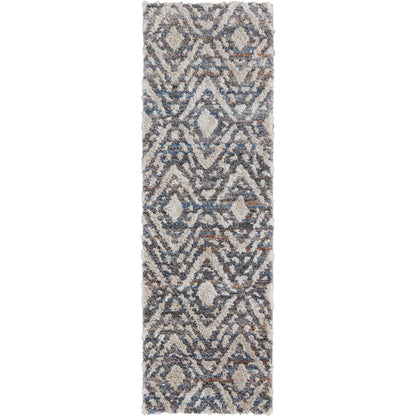 Mynka Transitional Diamond Rug - 39IAF by Feizy in ivory, gray, taupe. Made from polyester in a unique style.