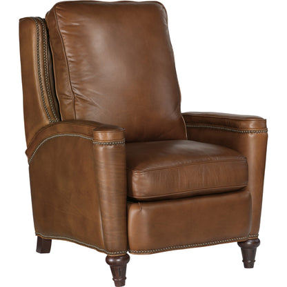 Rylea Recliner by Hooker Furniture. Made from leather in a traditional style.