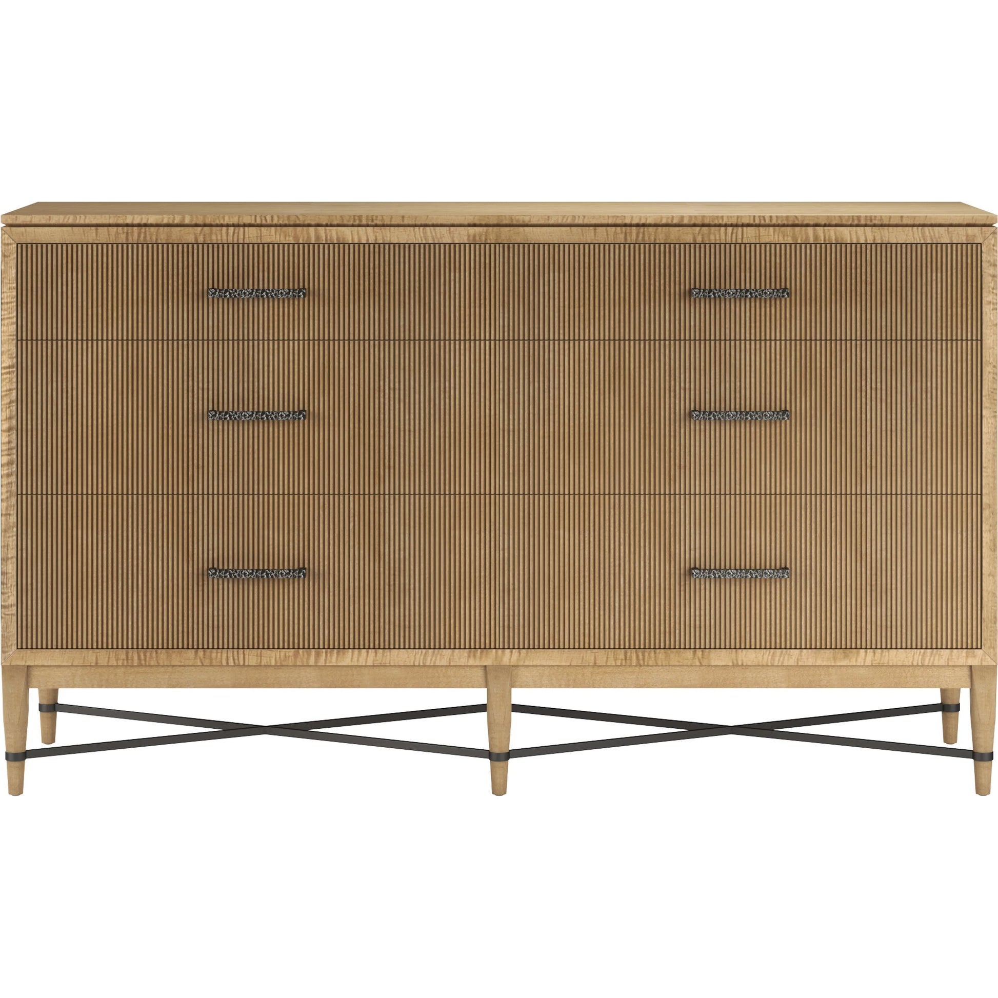 Loft Reeded Dresser by A.R.T. Furniture in natural maple. Made from poplar, rubberwood in a transitional style.