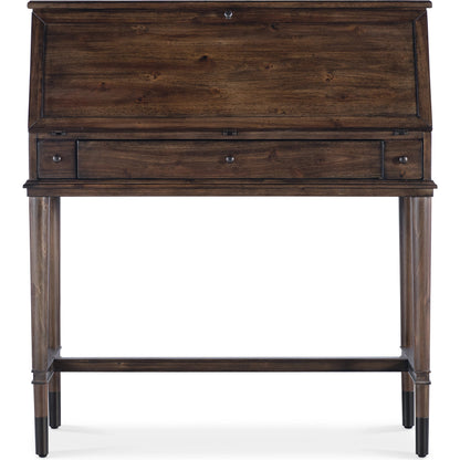 Commerce and Market Secretariat Secretary by Hooker Furniture in dark wood. Made from clean acacia solids in a transitional style.