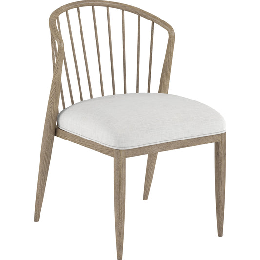Finn Spindle Dining Chair by A.R.T. Furniture in tawny. Made from parawood solids, elm veneer, foam, fabric in a cottage & farmhouse style.