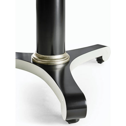 Reimagined Dipole Biedermeier Dining Table by Jonathan Charles in lacquered black. Made from acacia in a modern style.