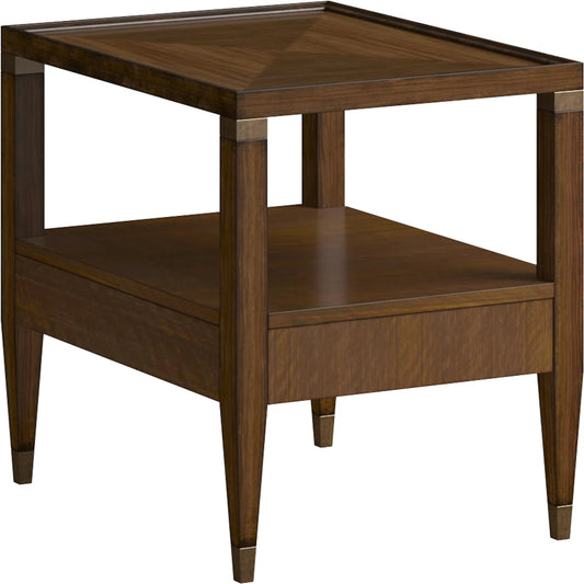 Eave 1 Drawer End Table by A.R.T. Furniture in hazelnut. Made from poplar, parawood solids, walnut veneer in a unique style.