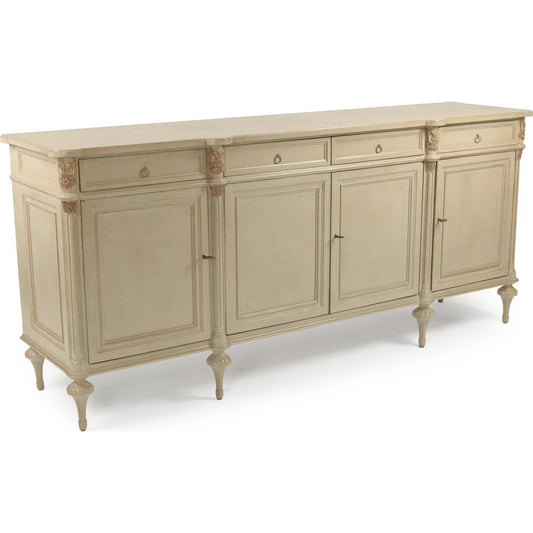 Astor Buffet by Zentique in distressed cream and beech, plywood. Made from unique in a traditional style.