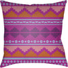 Bright Purple, Dark Purple, Bright Blue, Burnt Orange, Bright Pink / 18" x 18"