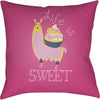 Bright Yellow, Bright Pink, Dark Blue / 18" x 18"
