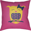 Bright Yellow, Bright Pink, Dark Blue / 18" x 18"