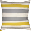 Bright Yellow, Medium Gray, White, Ivory / 18" x 18"