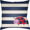 Dark Blue, White, Bright Red, Bright Pink / 18" x 18"