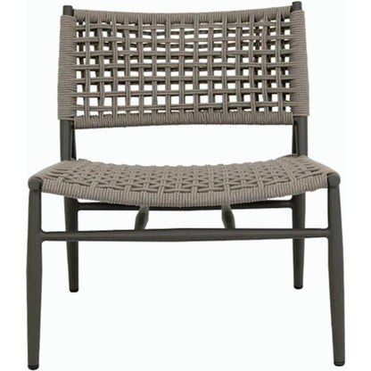Grigio Outdoor Cushionless Accent Chair by Sunset West in graphite. Made from olefin rope in a coastal style.