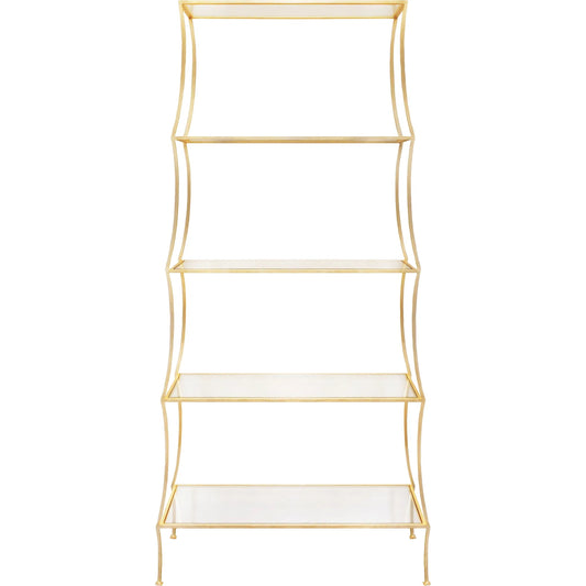 Liana Scalloped Tapering Etagere by Worlds Away in gold leaf. Made from unique in a unique style.
