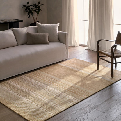 Liberty LIB16 Rug by Jaipur Living in yellow, gold, tan, beige. Made from 100% wool in a unique style.