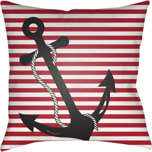Anchor Pillow - 10645 by Livabliss. Made from front: 100% polyester, back: 100% polyester in a coastal style.
