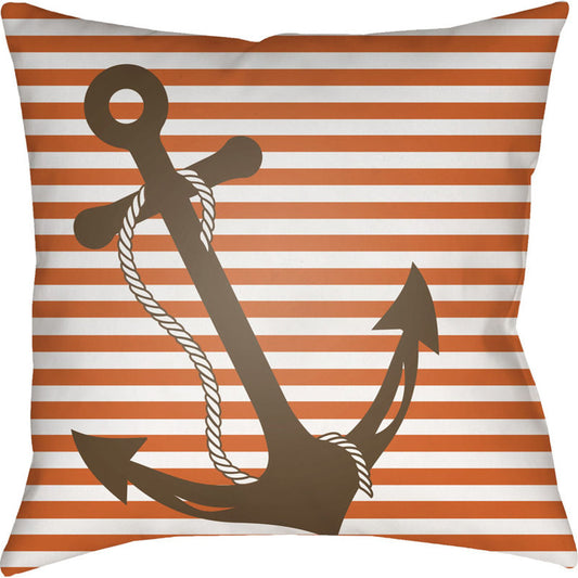Anchor Pillow - 10645 by Livabliss. Made from front: 100% polyester, back: 100% polyester in a coastal style.