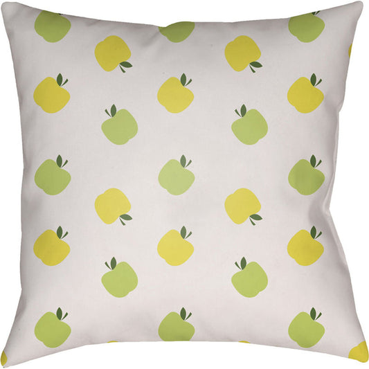 Apples Pillow - 25806 by Livabliss. Made from front: 100% polyester, back: 100% polyester in a modern style.
