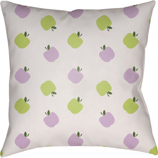 Apples Pillow - 25806 by Livabliss. Made from front: 100% polyester, back: 100% polyester in a modern style.