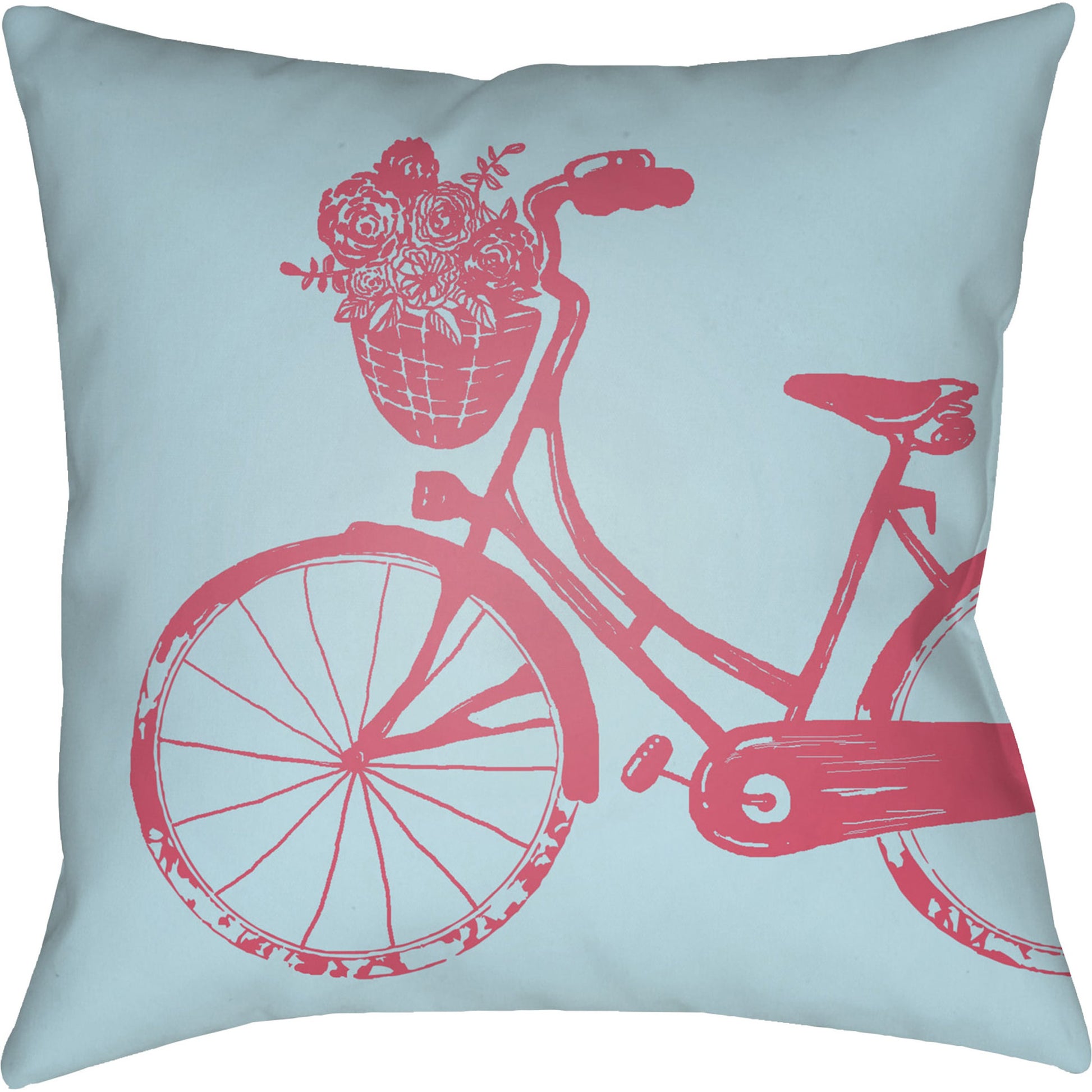 Bicycle Pillow - 18673 by Livabliss. Made from front: 100% polyester, back: 100% polyester in a modern style.
