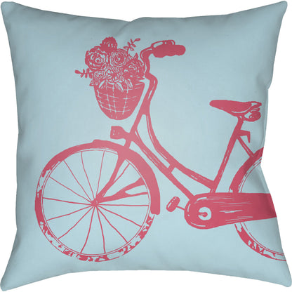 Bicycle Pillow - 18673 by Livabliss. Made from front: 100% polyester, back: 100% polyester in a modern style.