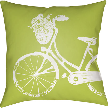 Bicycle Pillow - 18673 by Livabliss. Made from front: 100% polyester, back: 100% polyester in a modern style.