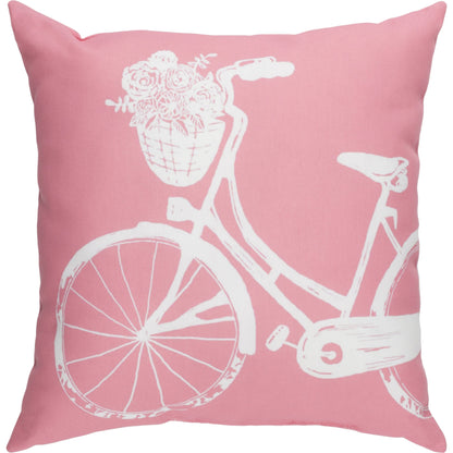 Bicycle Pillow - 18673 by Livabliss. Made from front: 100% polyester, back: 100% polyester in a modern style.