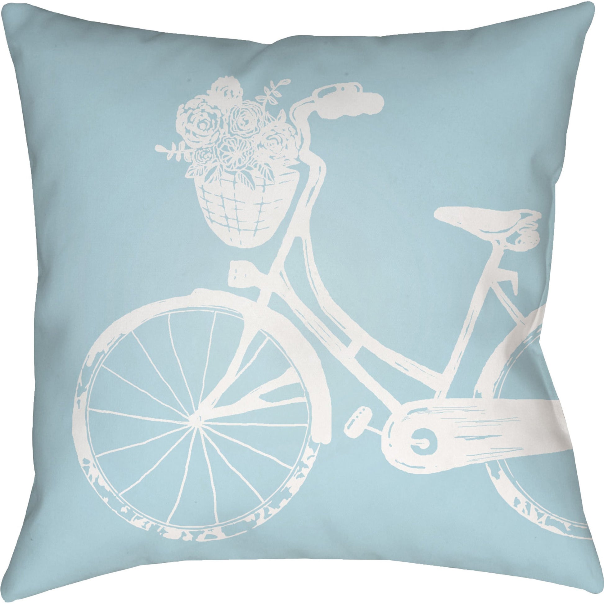Bicycle Pillow - 18673 by Livabliss. Made from front: 100% polyester, back: 100% polyester in a modern style.