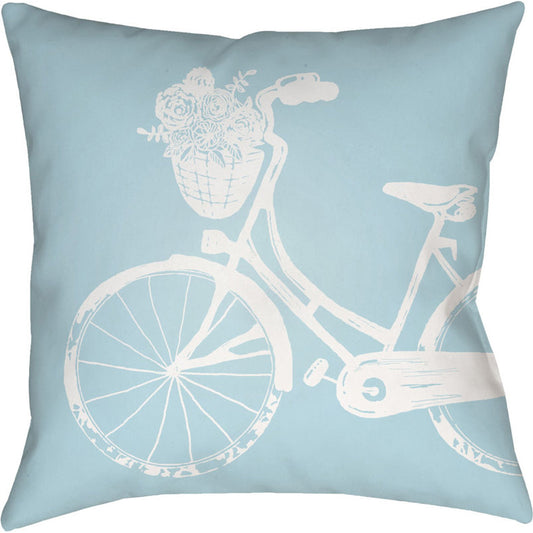 Bicycle Pillow - 18673 by Livabliss. Made from front: 100% polyester, back: 100% polyester in a modern style.
