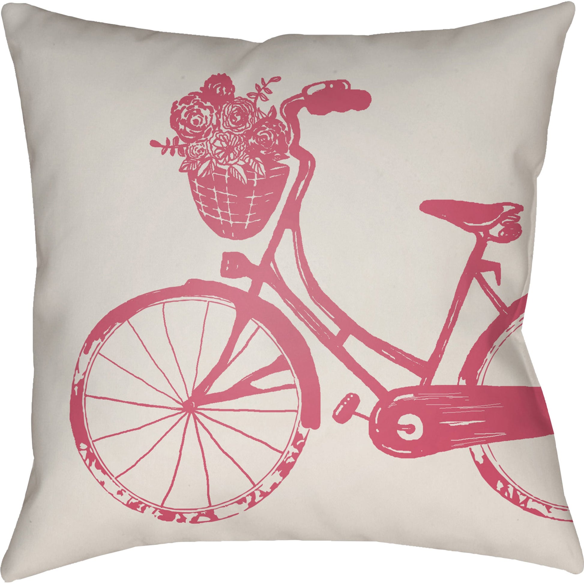 Bicycle Pillow - 18673 by Livabliss. Made from front: 100% polyester, back: 100% polyester in a modern style.