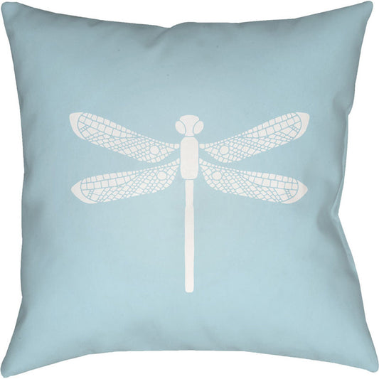 Dragonfly Pillow - 21621 by Livabliss. Made from front: 100% polyester, back: 100% polyester in a coastal style.