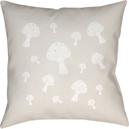 Mushrooms Pillow - 25712 by Livabliss. Made from front: 100% polyester, back: 100% polyester in a modern style.