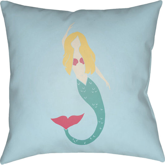 Mermaid Pillow - 15456 by Livabliss. Made from front: 100% polyester, back: 100% polyester in a modern style.