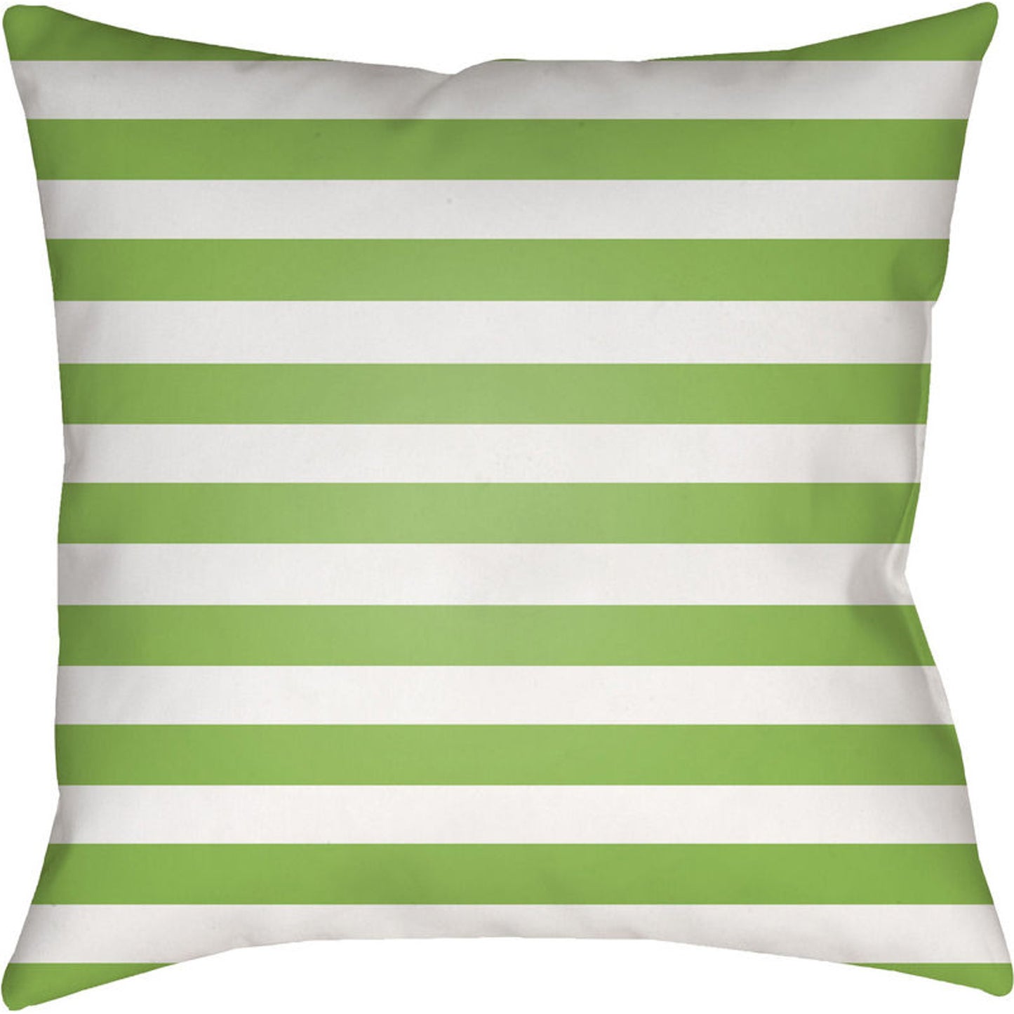 003 S-228710 | Primary Silo | Prepster Stripe Indoor/Outdoor Pillow by Livabliss in lime green. Made from front: 100% polyester, back: 100% polyester in a coastal style.
