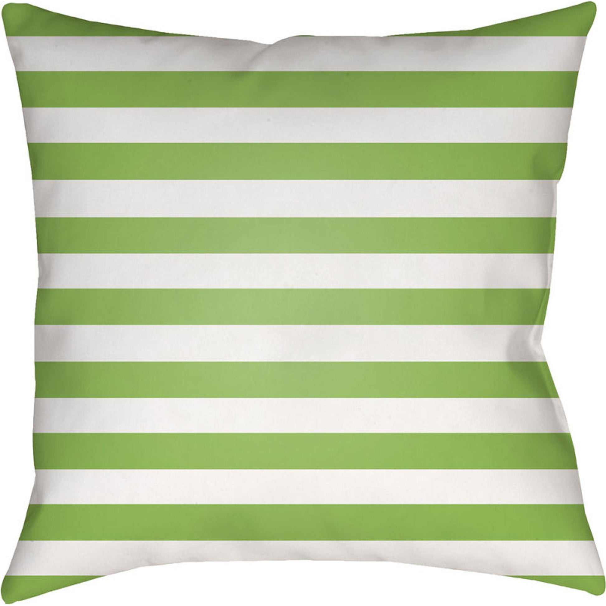 Prepster Stripe Indoor/Outdoor Pillow by Livabliss in lime green. Made from front: 100% polyester, back: 100% polyester in a coastal style.