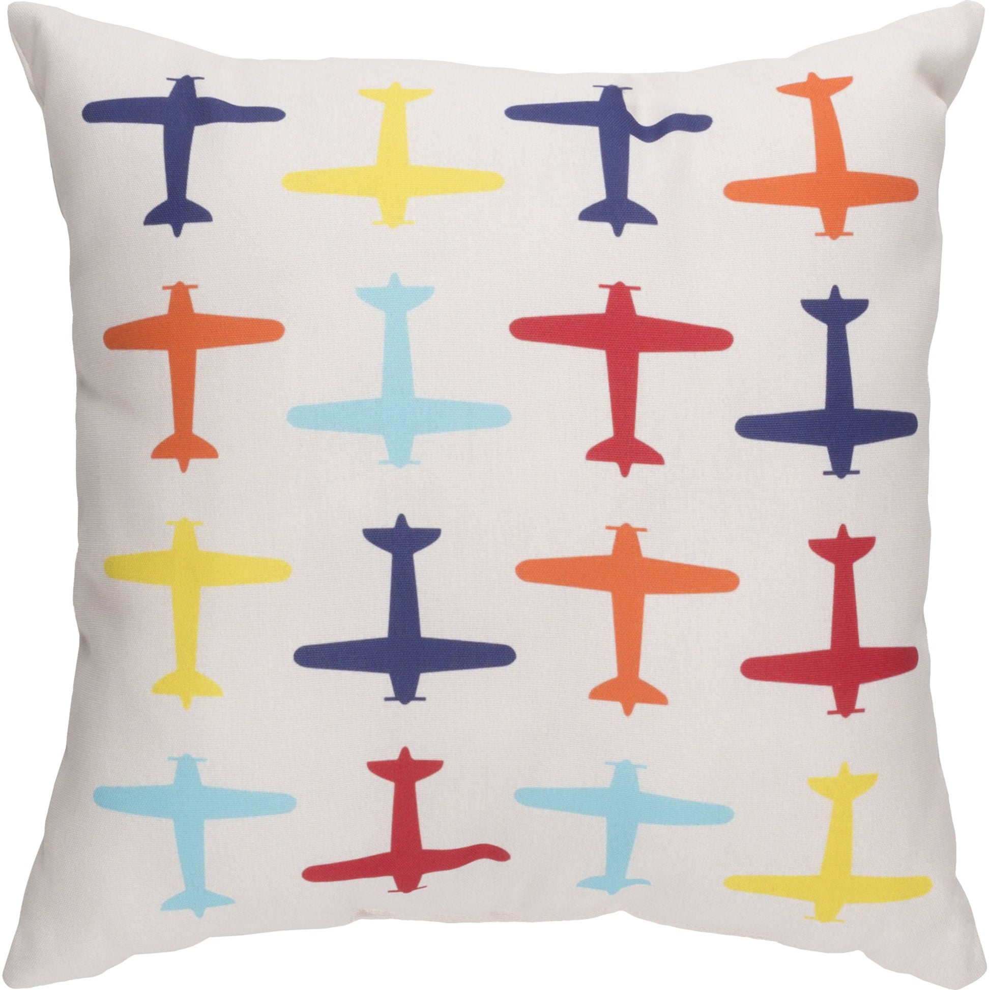 Planes Pillow - 17910 by Livabliss. Made from front: 100% polyester, back: 100% polyester in a modern style.