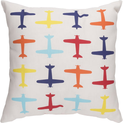 Planes Pillow - 17910 by Livabliss. Made from front: 100% polyester, back: 100% polyester in a modern style.