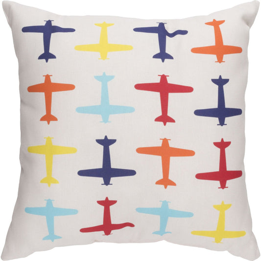 Planes Pillow - 17910 by Livabliss. Made from front: 100% polyester, back: 100% polyester in a modern style.