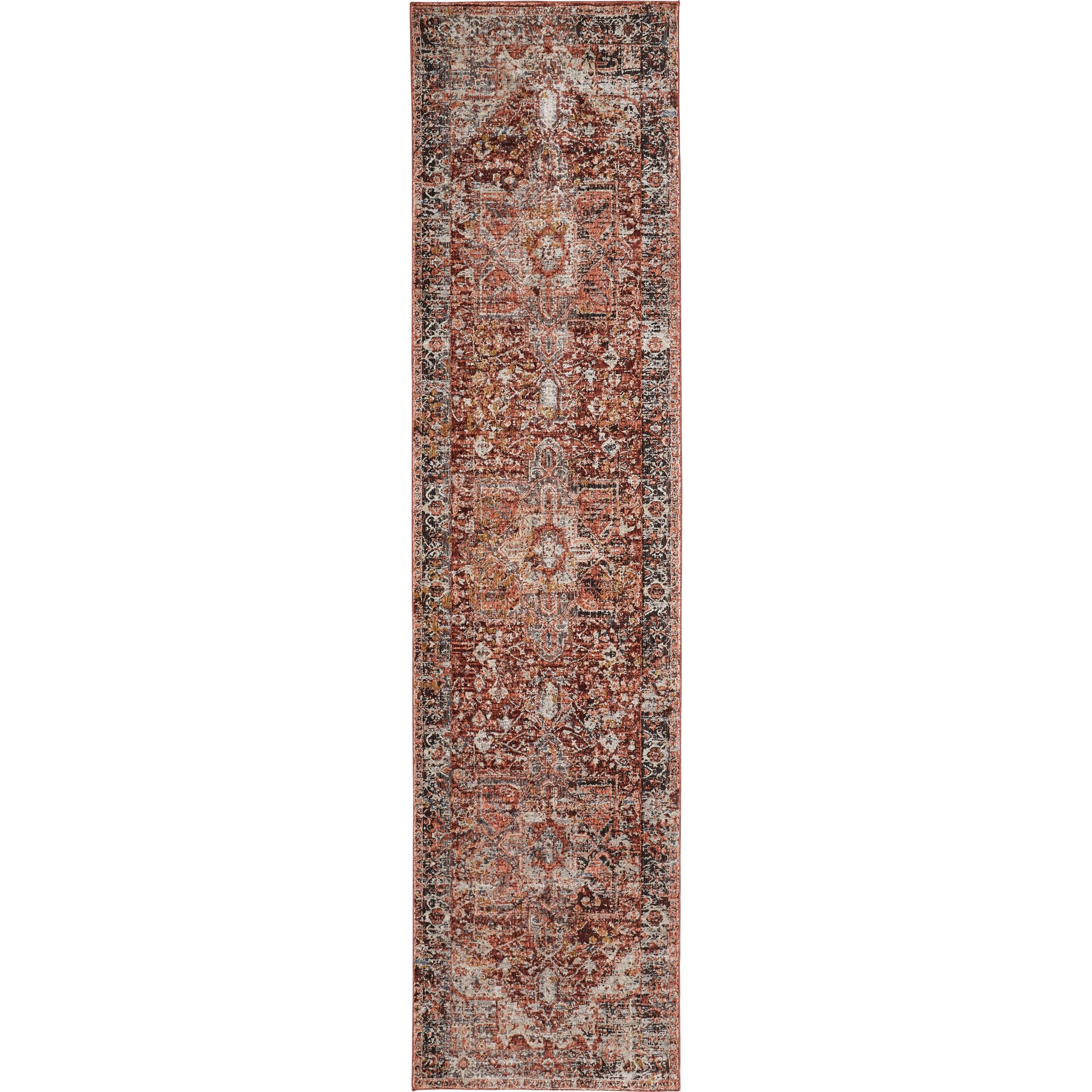 Caprio Transitional Rug - 3960F by Feizy in red, ivory, black. Made from polyester, viscose in a unique style.