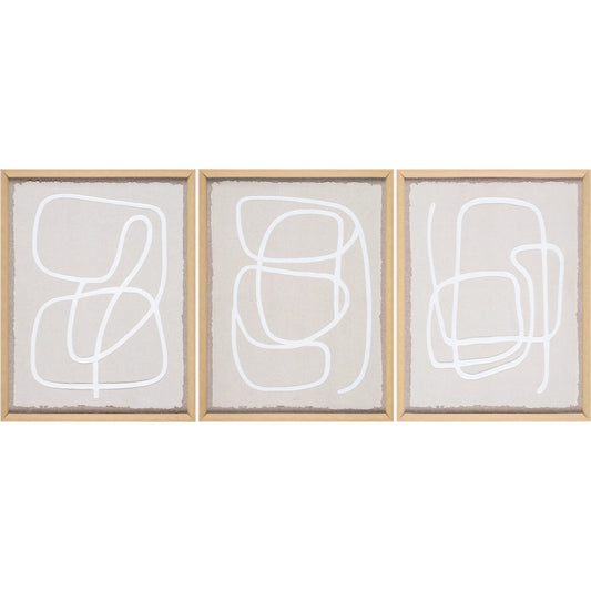 000 SI-2632187 | Primary Silo | Lines Framed Art (Set of 3) by Livabliss in khaki and hand painted. Made from canvas, polystyrene in a unique style.