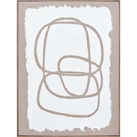 Lines Framed Art by Livabliss in beige and hand painted. Made from canvas, polystyrene in a unique style.